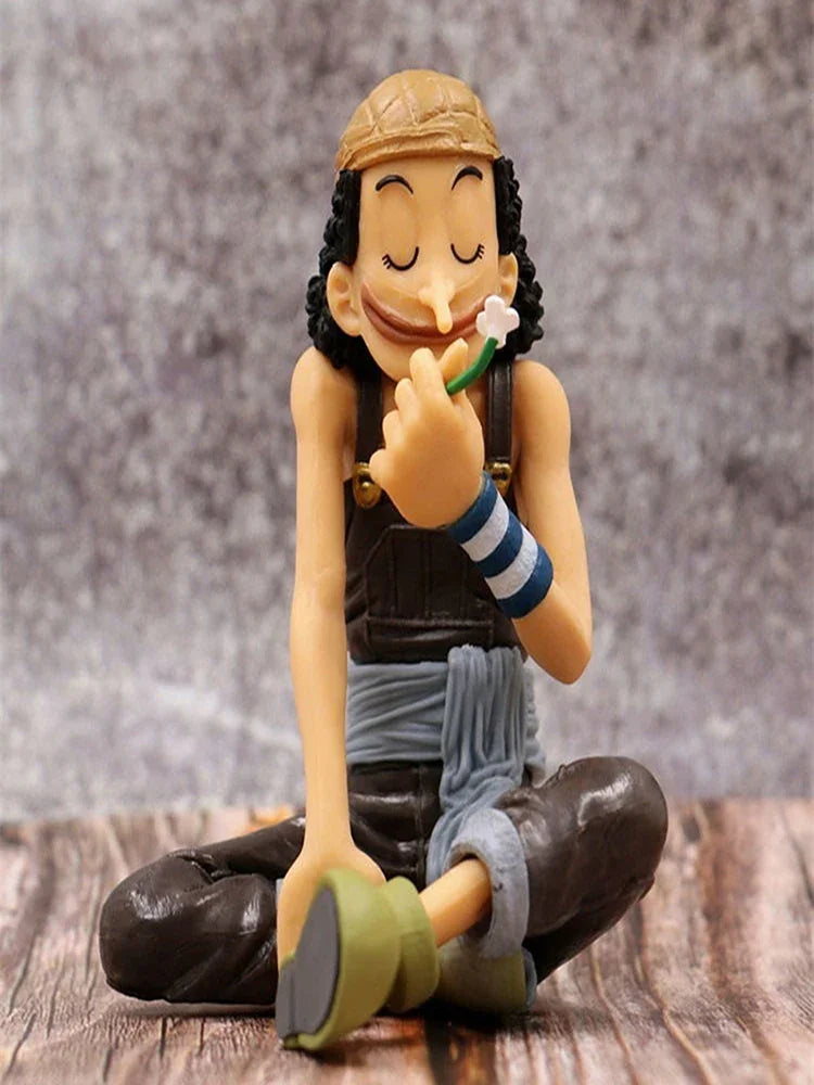 One Piece Anime Usopp Smell Flowers Sitting Posture Action Figure Model Dolls Collection Children's Gift Desktop Decoration