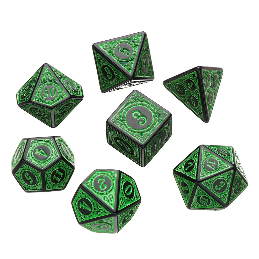 7Pcs Resin Polyhedral Dice Multi Sides Dices Set Table Games Accessories D6 D8 D10 D12 D20 For D&d DND B5