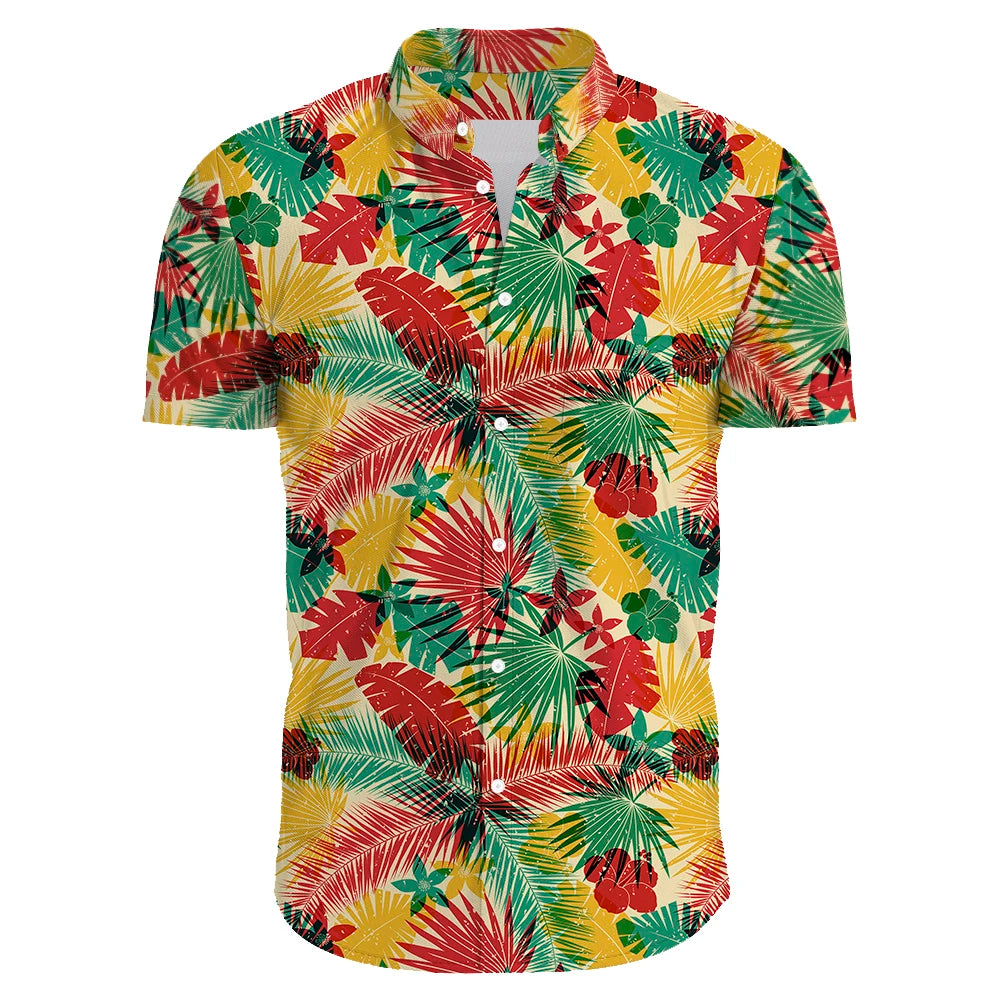 2024 Summer Men's Casual Floral Print Short Sleeve Top Hawaiian Shirt For Mens Clothes Daily New High Quality Lapel Oversized CS2024XQ1235