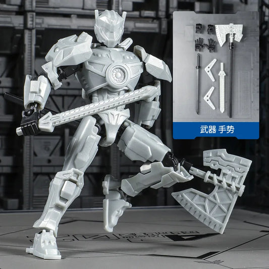 DIY Creative Ancient Roman Style Multi Joint Mobile building Justice Shield Mech Toy Assembly Model Handmade for children gifts