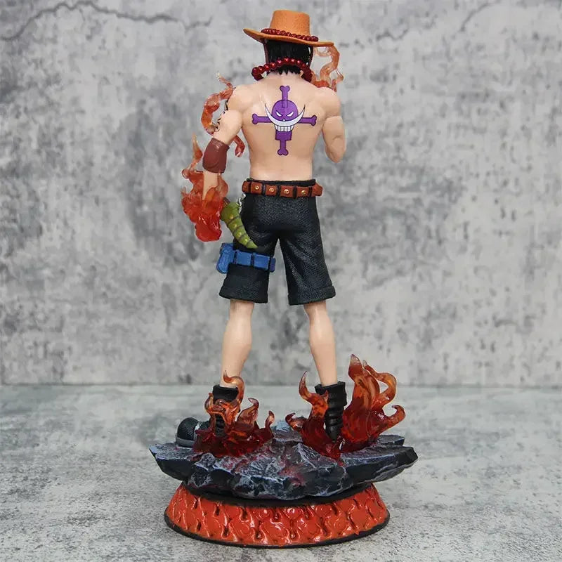 New 25cm One Piece Gk Fantasy Third Anniversary 1/3 Ace Super Huge Collect Figures Trendy Statue Anime Decoration Christmas Gift