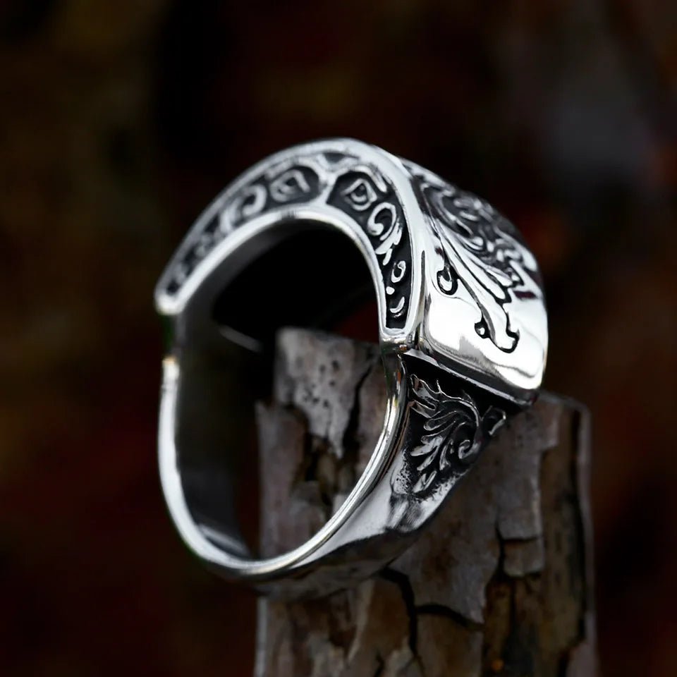 BEIER Cross Antiqued Northern Europe Viking 316L Stainless Steel Ring Gothic Pattern Jewelry  Factory price  BR8-215 US Size