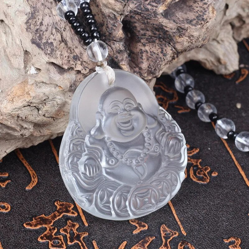 High Quality Unique Natural Quartz Carved Buddha Lucky Amulet Pendant Necklace For Women Men Sweater Pendants Jewelry New 9