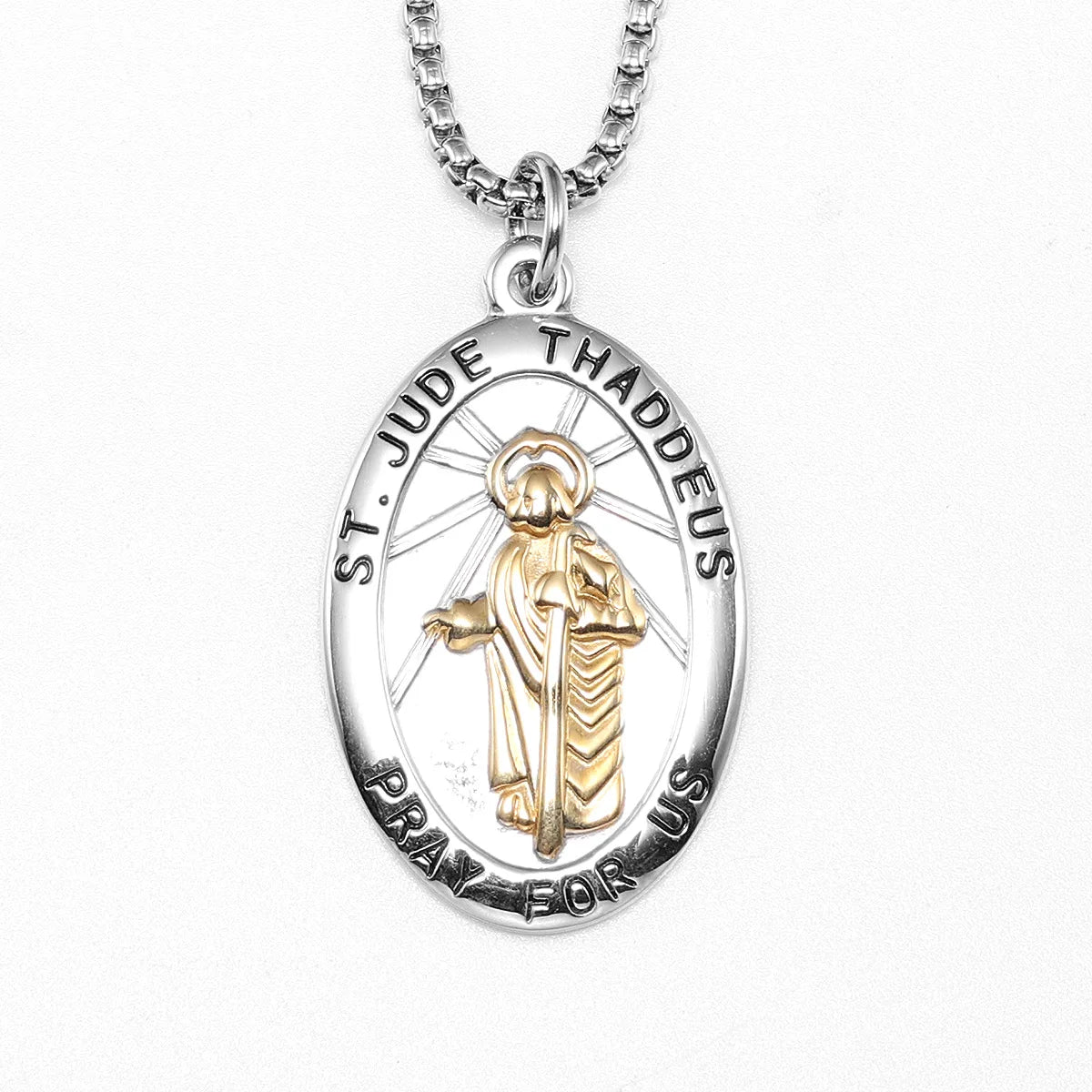 St.Jude Powerful Amulets Stainless Steel Men Necklaces Pendant Chain Punk For Women Fashion Jewelry Gifts Wholesale Dropshiping