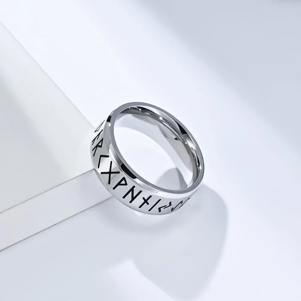 YILUOCD Stainless Steel Viking Runes Ring for Men Women Vintage Nordic Celtic Knot Rings Odin Letter Amulet Jewelry Wholesale