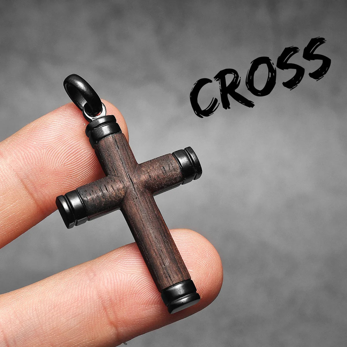 Wood Cross Exorcism Amulet Stainless Steel Men Necklaces Pendant Chain Punk For Women Fashion Jewelry Gift Wholesale Dropshiping
