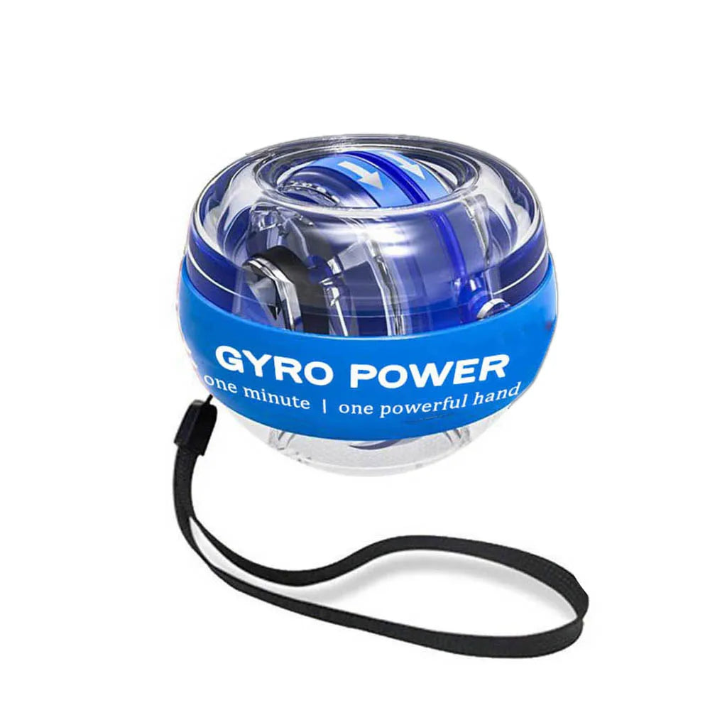 Self-starting Gyro Ball Gyroscopic Power Wrist Ball Forearm Exerciser Arm Hand Muscle Force Trainer Gyroball Home Gym Blue without LED