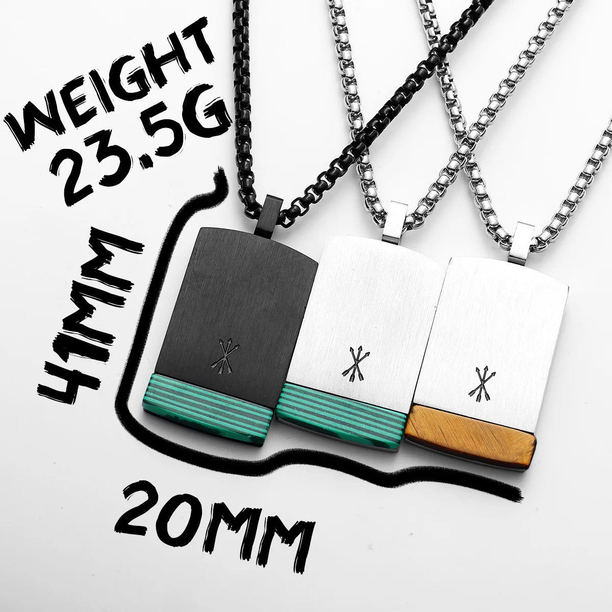 Simple Arrow Gemstone Tag Stainless Steel Men Necklaces Pendant Chain Punk For Women Fashion Jewelry Gifts Wholesale Dropshiping