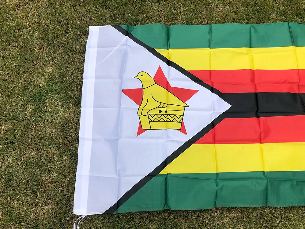SKY FLAG Zimbabwe Flag 90x150cm Hanging Polyester Zimbabwean National Flags 3x5 Foot double penetration Flag for Decoration