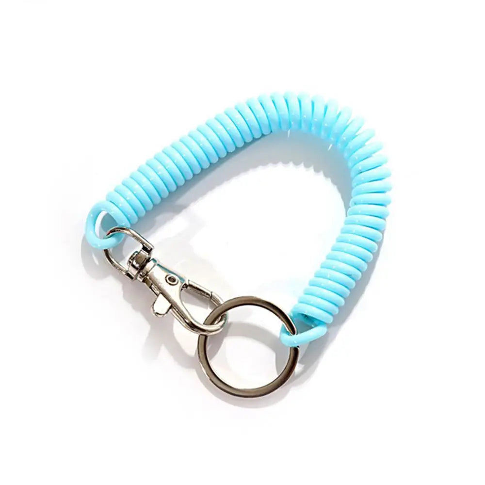 18cm Spiral Elastic Spring Rope Keychain Key Ring Metal Carabiner For Outdoor Anti-lost Phone Spring Key Cord Clasp Hook