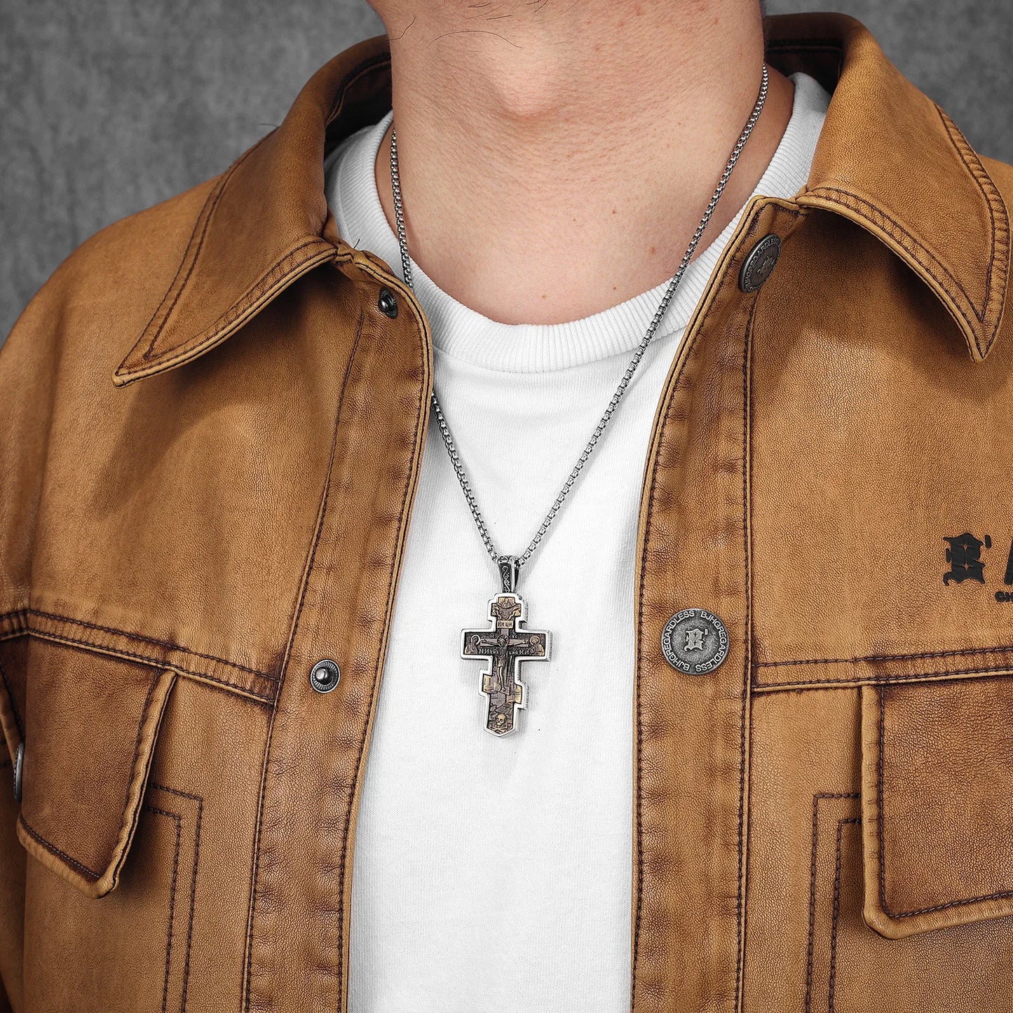 Exorcist Jesus Cross Brass Stainless Steel Men Necklaces Pendant Chain Punk for Women Fashion Jewelry Gift Wholesale Dropshiping