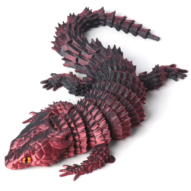 3D Printed Conjoined Lizard Statue Ornaments, Movable Cartoon, Creative Desk Plants, Rockery, Fish Tank Landscaping Decoration
