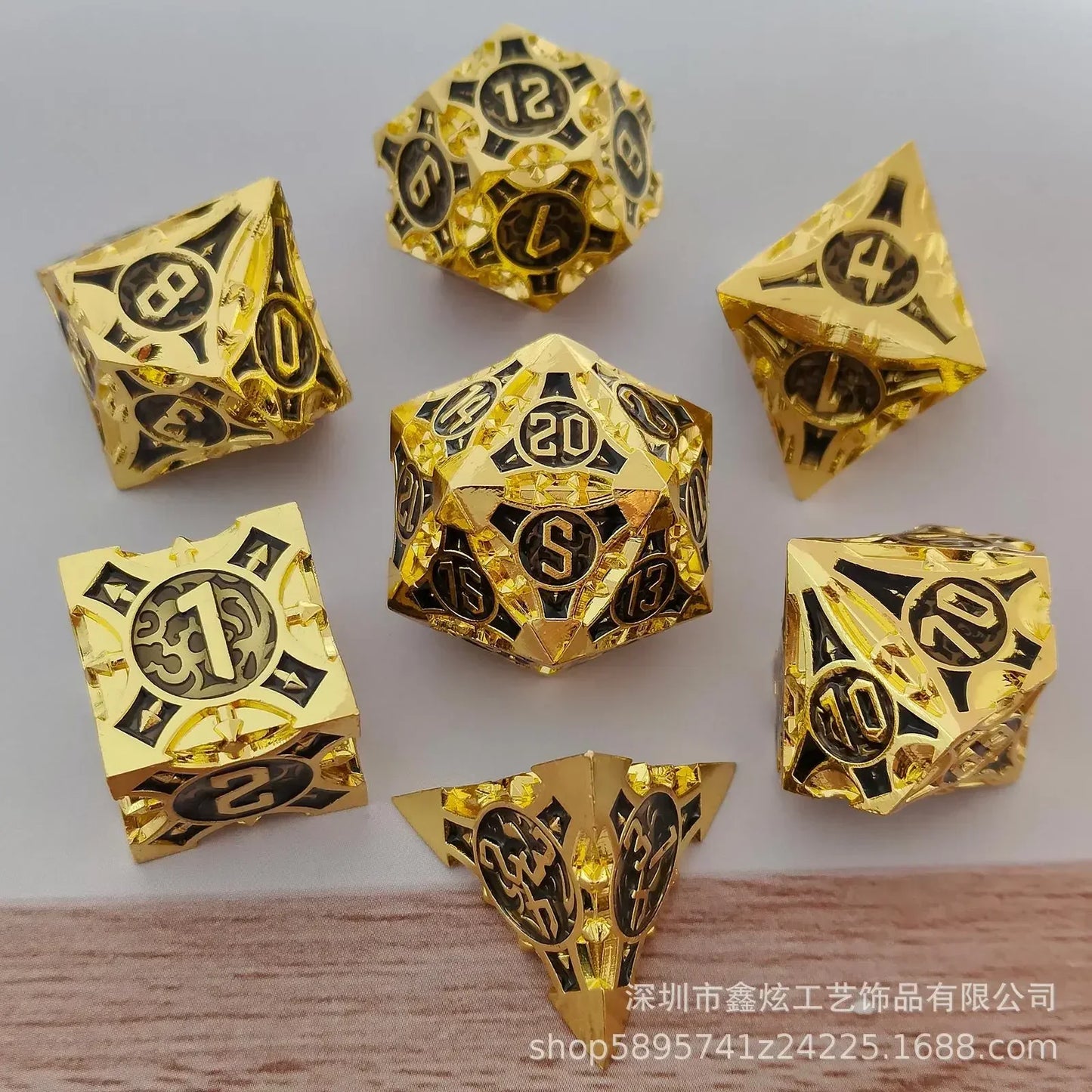 7Pcs Set Metal Dice Solid Polyhedral Number Dice Kit for DND Running Team RPG D4 D6 D8 D10 D12 D20 Table Board Game dnd Dice Set gdbk