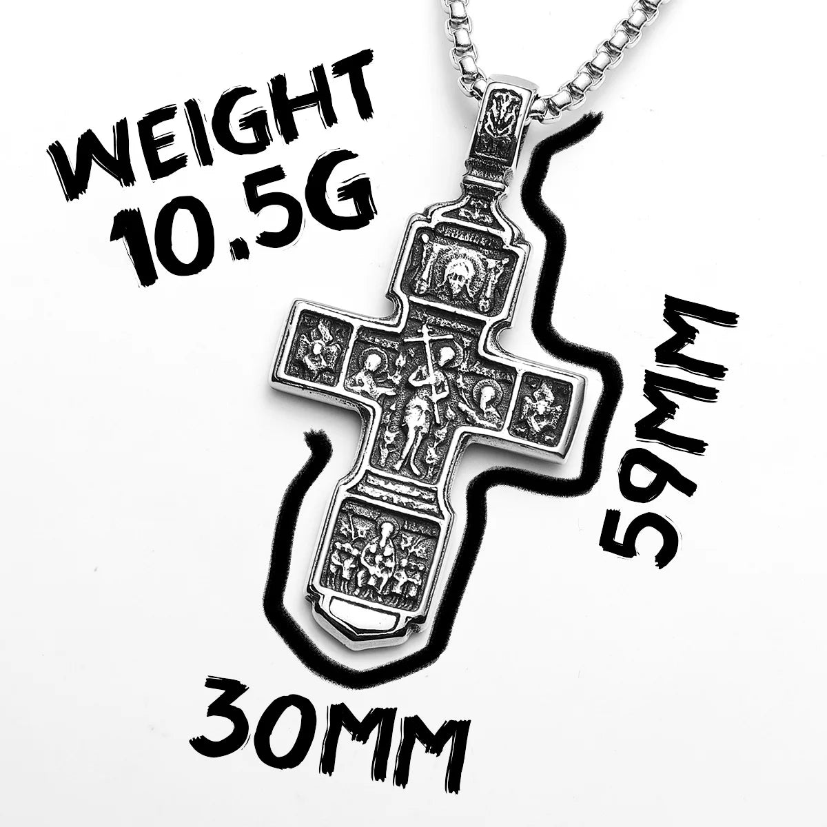Cross Jesus Amulets Carving Stainless Steel Men Necklaces Pendant Chain Punk For Women Fashion Jewelry Gifts Wholesale