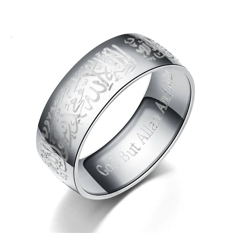 2025 Hot Selling Retro Titanium Steel 6mm/8mm Laser Engraving Ring For Women Men Jewelry Valentine Gifts Size 6-13