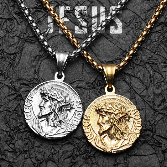 Jesus Simple Amulets Stainless Steel Men Necklaces Pendant Chain Punk For Women Fashion Jewelry Gifts Wholesale Dropshiping