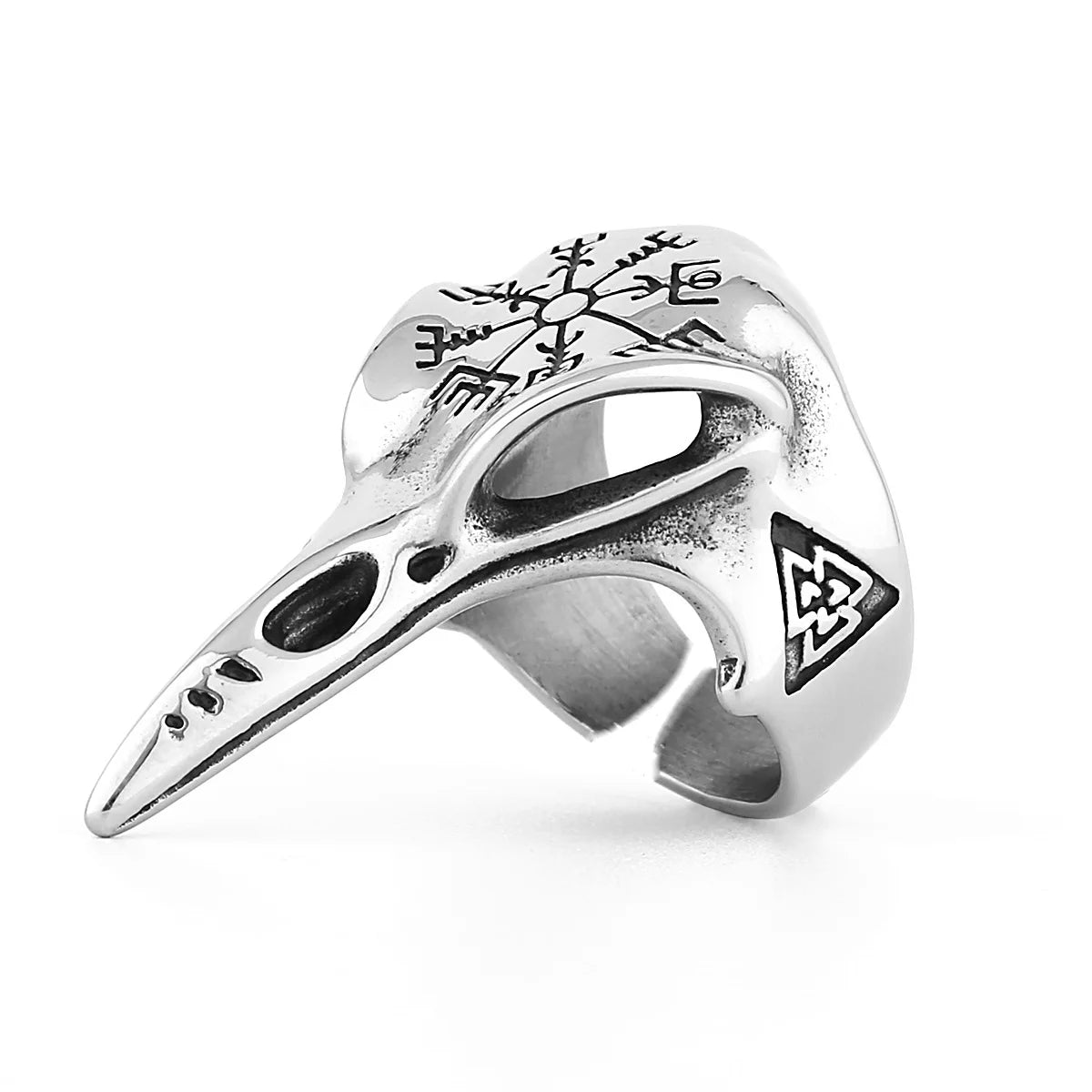 Retro Odin Raven Ring For Men Silver Color Punk Gothic Adjustable Ring Handmade Rock Hiphop Biker Jewelry Accessories Man Gift MR049 resizable