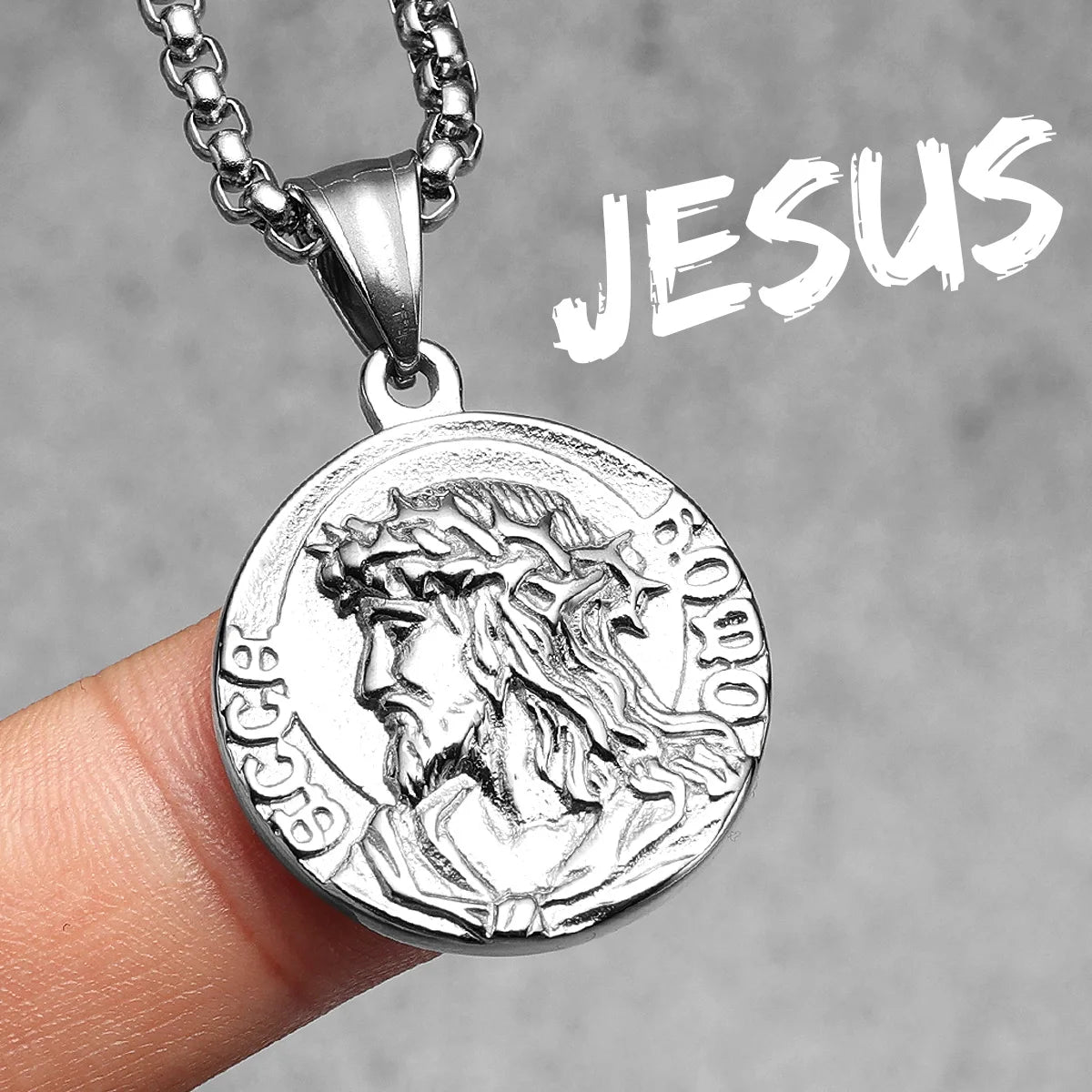 Jesus Simple Amulets Stainless Steel Men Necklaces Pendant Chain Punk For Women Fashion Jewelry Gifts Wholesale Dropshiping