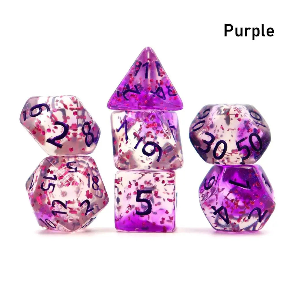 7Pc Colorful Digital Dice Resin Table Entertainment Tarot Game Party Toys Polyhedral for DND Dice Tabletop Role-Playing Supplies D3