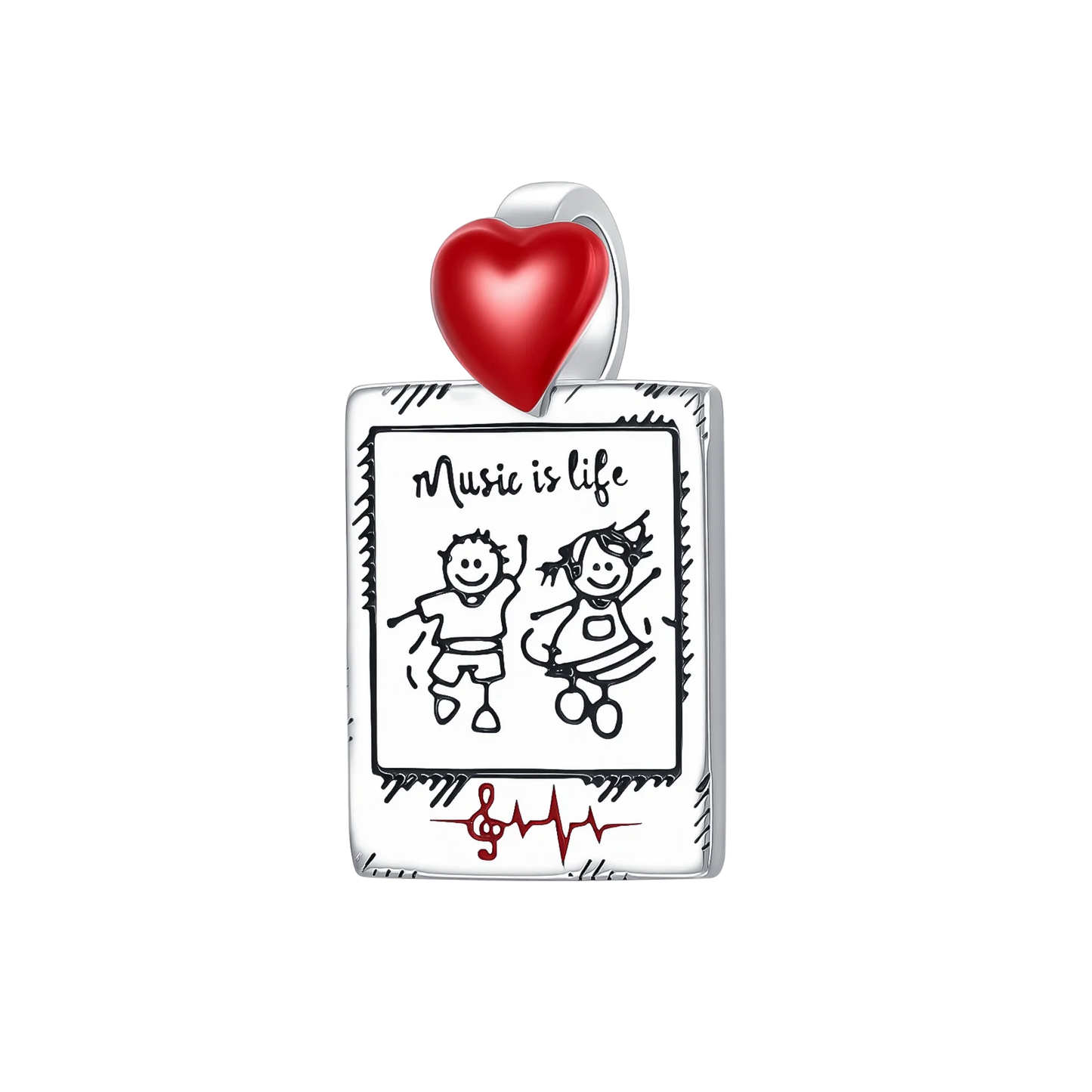 Heart & Organ Charm 925 Sterling Silver Red Rose Skull Dangle Pendant Dark Aesthetic Fit Bangle Bracelet Necklace DIY Jewelry