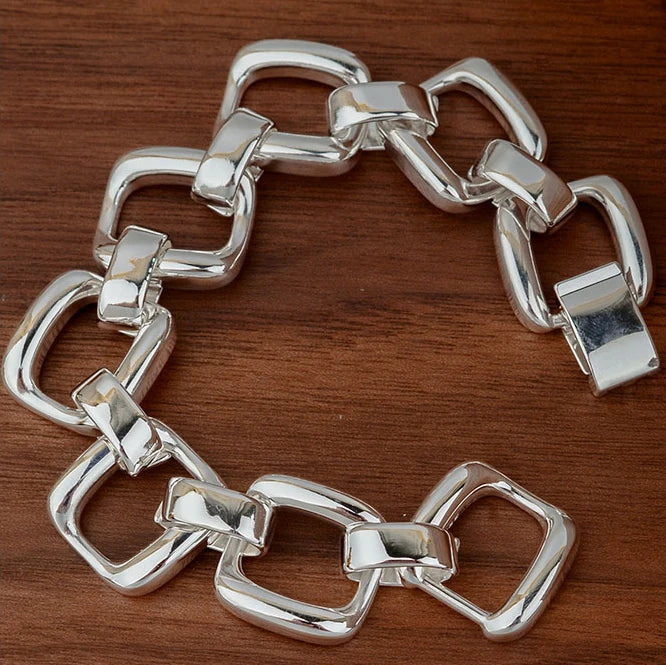 VENTFILLE 925 Sterling Silver Geometry Irregular Bracelet For Women Minimalist Niche Aesthetic Versatile