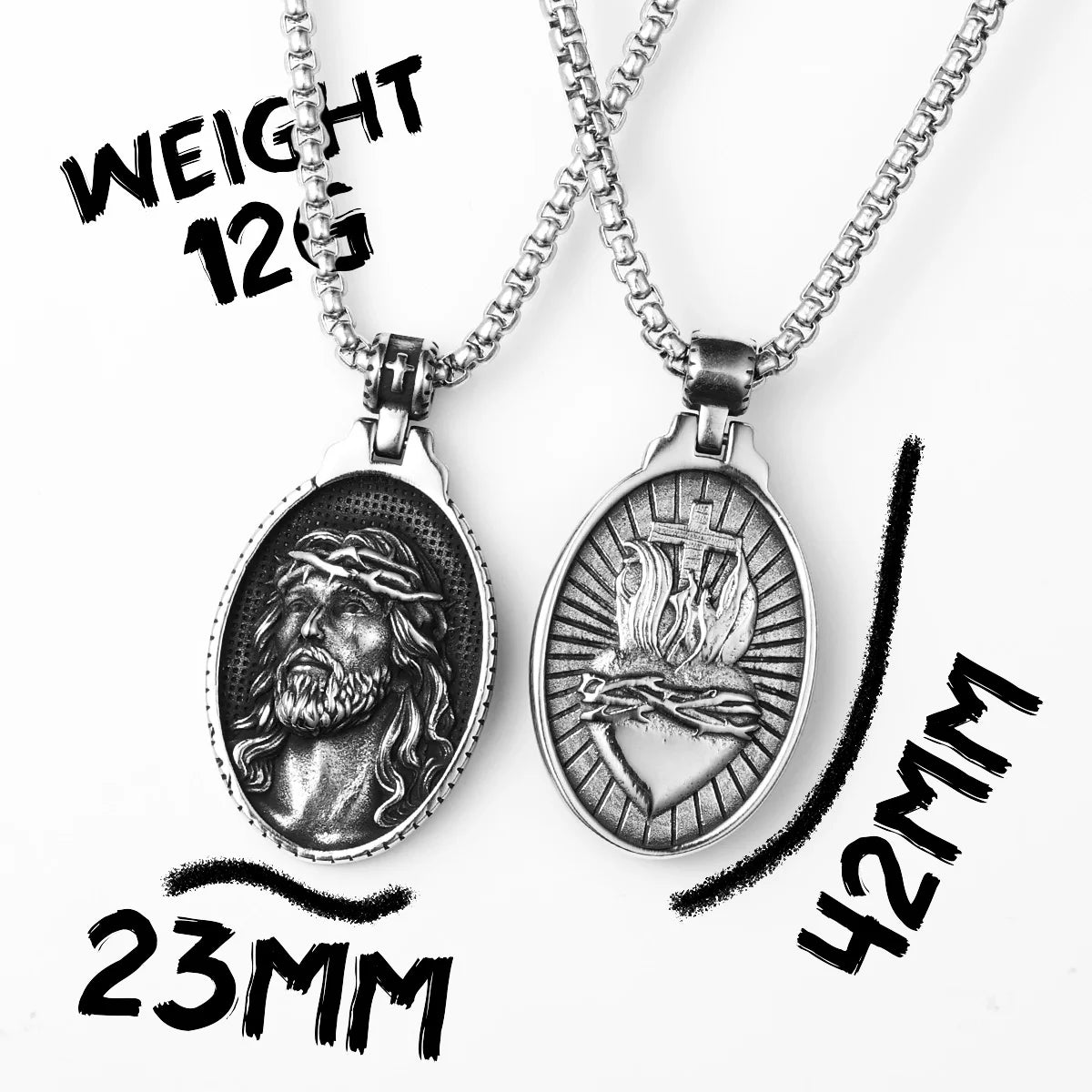 Christian Jesus Powerful Amulets Stainless steel Men Necklaces Pendants Chain For Women Jewelry Male Accessories Gifts Wholesale