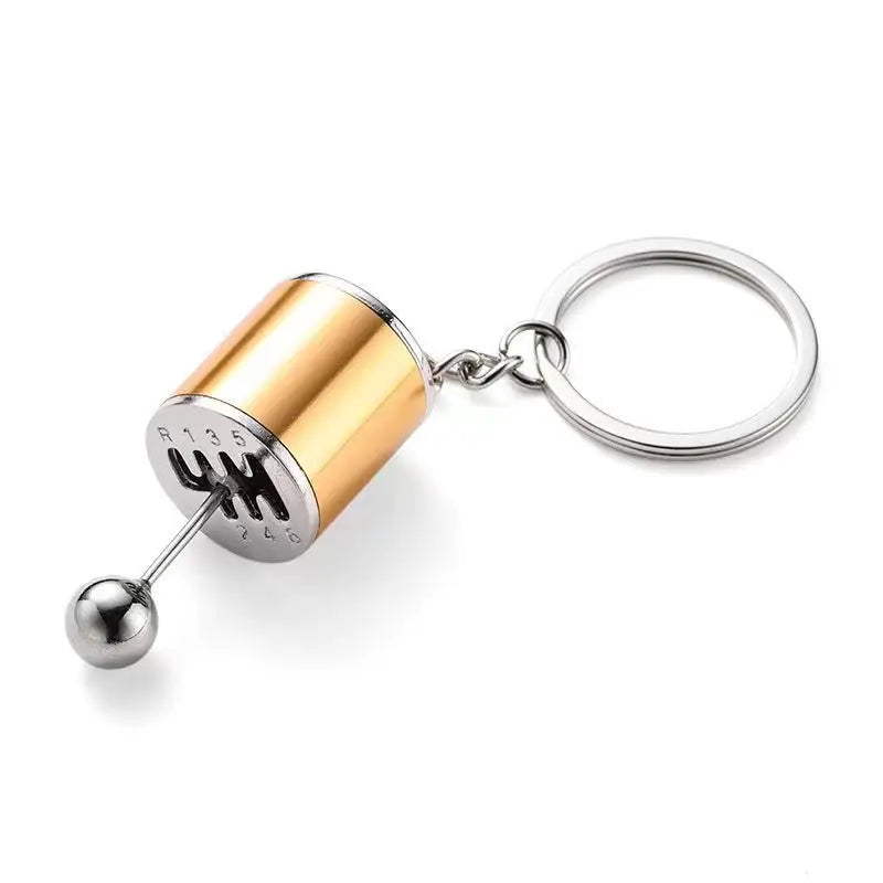 Mini Turbo Turbocharger Keychain Car-styling Keyring Gear Gearbox Pendant Keychain Stick Knobs Keyring Shift Metal Fidget Toys Gold