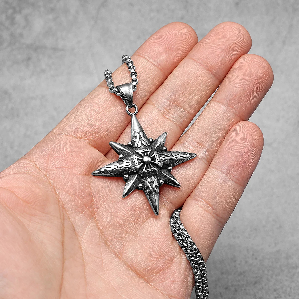Simple Polar Star Compass Stainless Steel Men Necklaces Pendant Chain Punk For Women Fashion Jewelry Gifts Wholesale Dropshiping