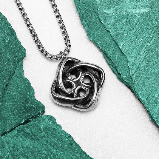 Celtic Knot Spiral Stainless Steel Men Necklaces Pendant Chain Punk Unique for Women Fashion Jewelry Gifts Wholesale Dropshiping