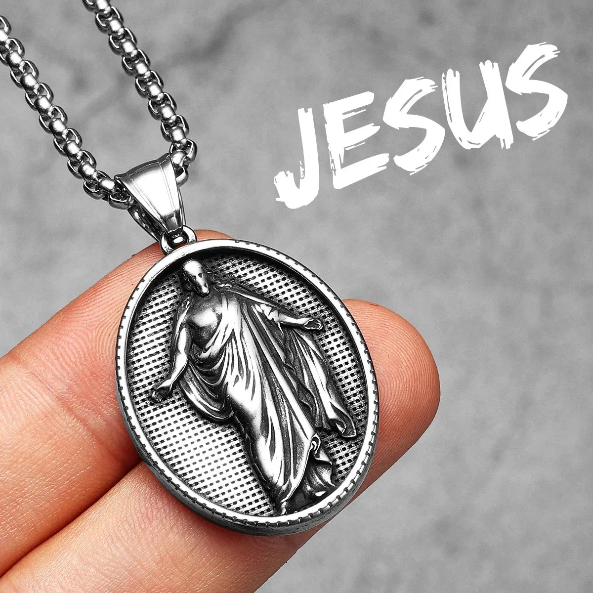 Christian Jesus Heart Cross Powerful Amulet Stainless steel Men Necklaces Pendant Chain New In For Women Jewelry Gifts Wholesale