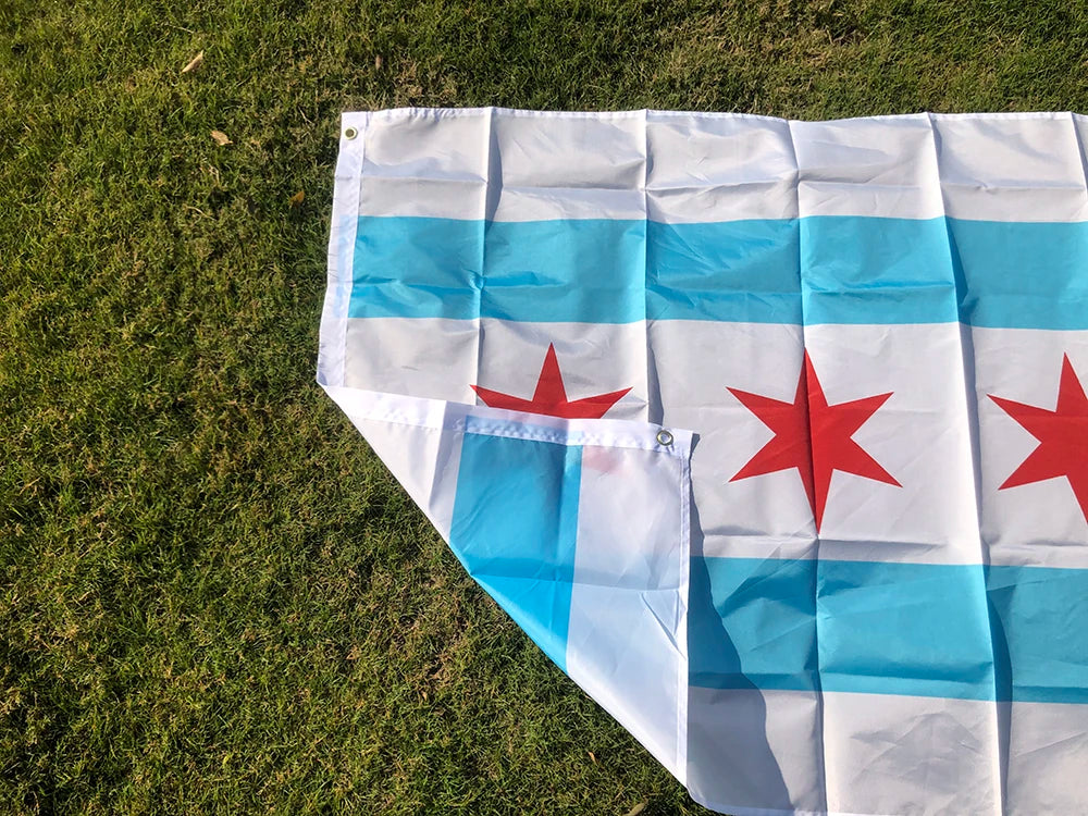 SKY FLAG Chicago Flag 90x150cm USA State Flag for Home Decoration Polyester Hanging Banner