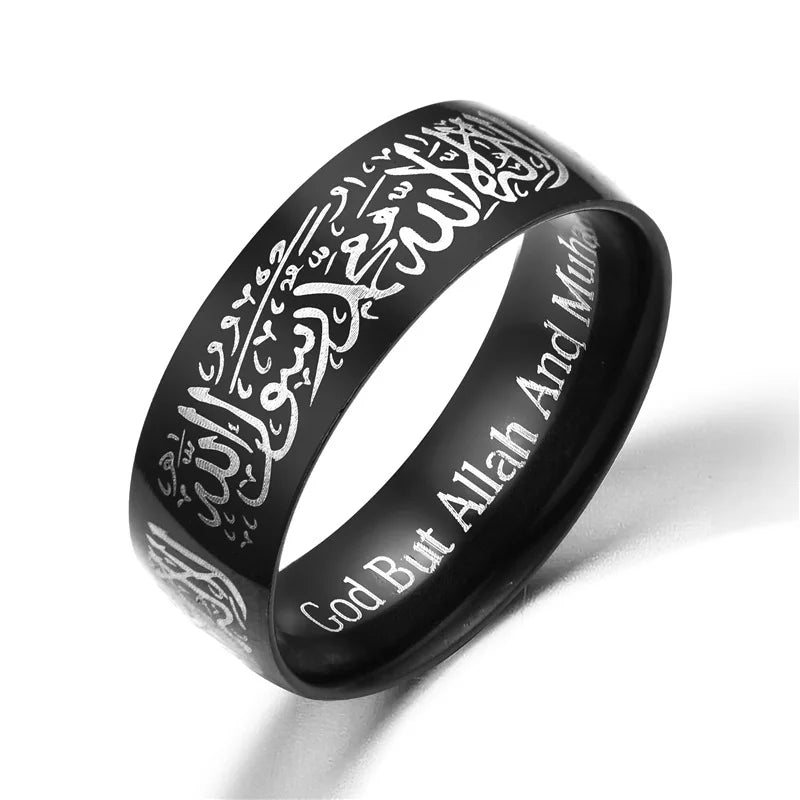 2025 Hot Selling Retro Titanium Steel 6mm/8mm Laser Engraving Ring For Women Men Jewelry Valentine Gifts Size 6-13