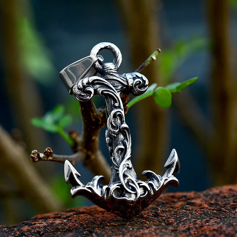 New Vintage Nordic Anchor Necklaces for Men Stainless Steel Viking Pendant Punk Biker Unique Amulet Jewelry Gift Dropshipping