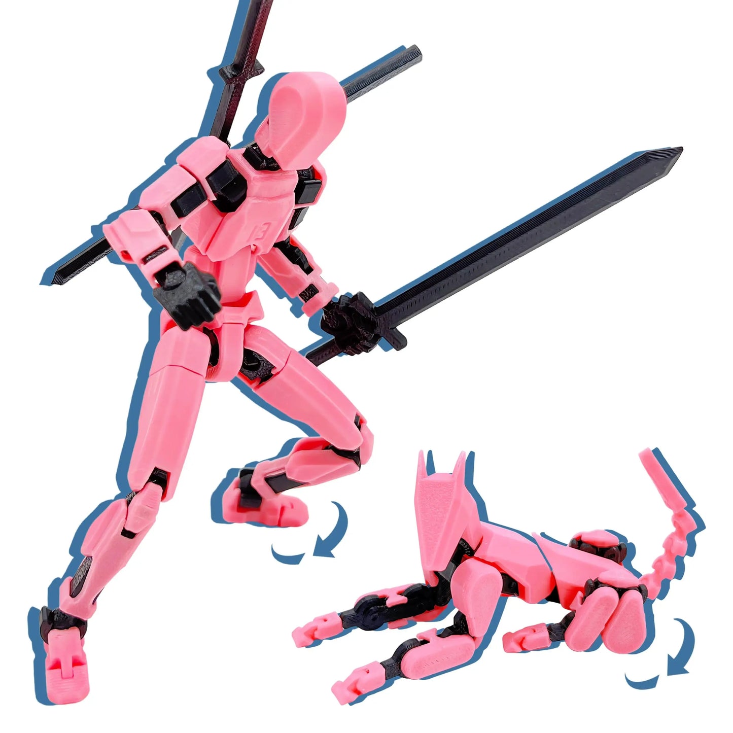 ﻿ (Assembly Completed) T13 Action Figure Set, 3D Printed Toys Robo 13 Action Figure,Dummy 13 Titan 13 Action Figure