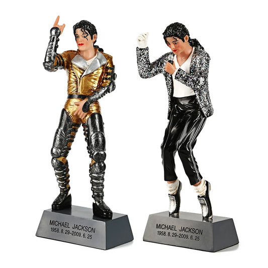 Soul Singer Dancer Michael Jackson Figurine Action Figure 20cm Simulation Portrait Tiptoe Dance Resin Ornament Model Toys Gifts