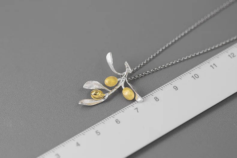 Original design The taste of love Sterling silver fresh and elegant olive branch pendant women's pendant(without the chain)