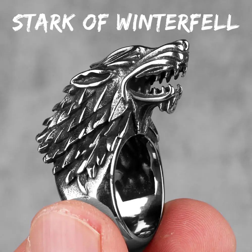 Stainless Steel Animal Men Rings Eagle Dog Dragon Bird Snake Punk Hip Hop Trendy For Male Boy Jewelry Creativity Gift Wholesale