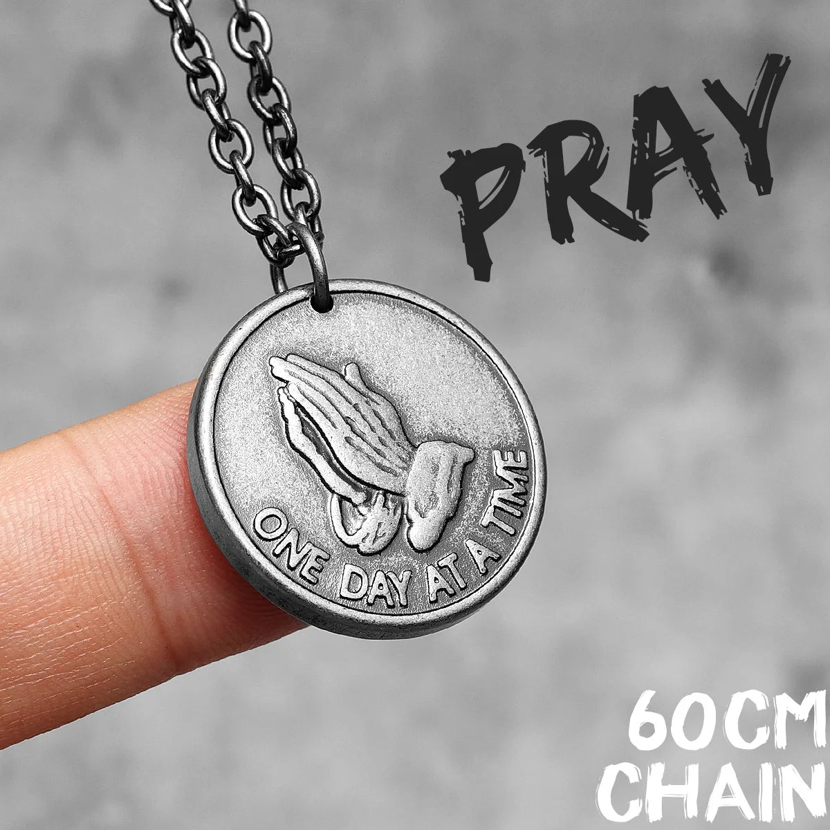 Paryer Hands Stainless Steel Men Necklaces Pendant Chain Cross Amulet Vintage New In For Women Fashion Jewelry Gifts Wholesale