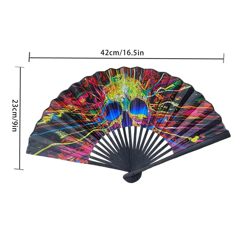 Chinese Style Pattern Hand Held Fans Bamboo Satin Cloth Folding Handheld Folded For Church Wedding Hand Fan Cool Bamboo Hand Fan Type B CHINA