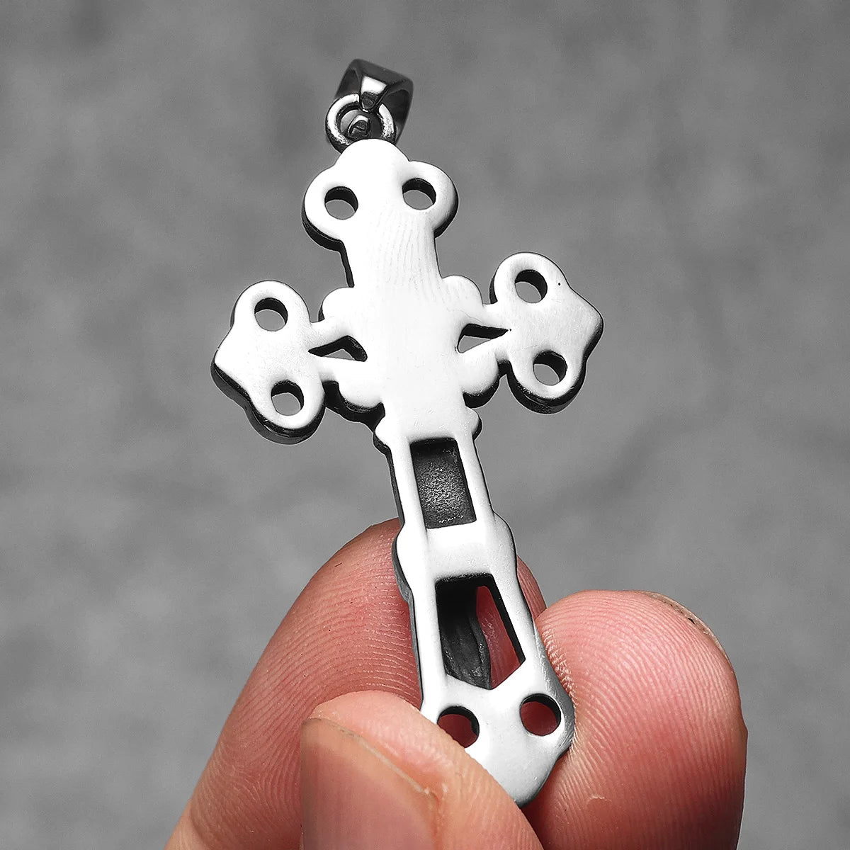 Jesus Cross Hollow Amulets Stainless Steel Men Necklaces Pendant Chain Punk For Women Fashion Jewelry Gift Wholesale Dropshiping