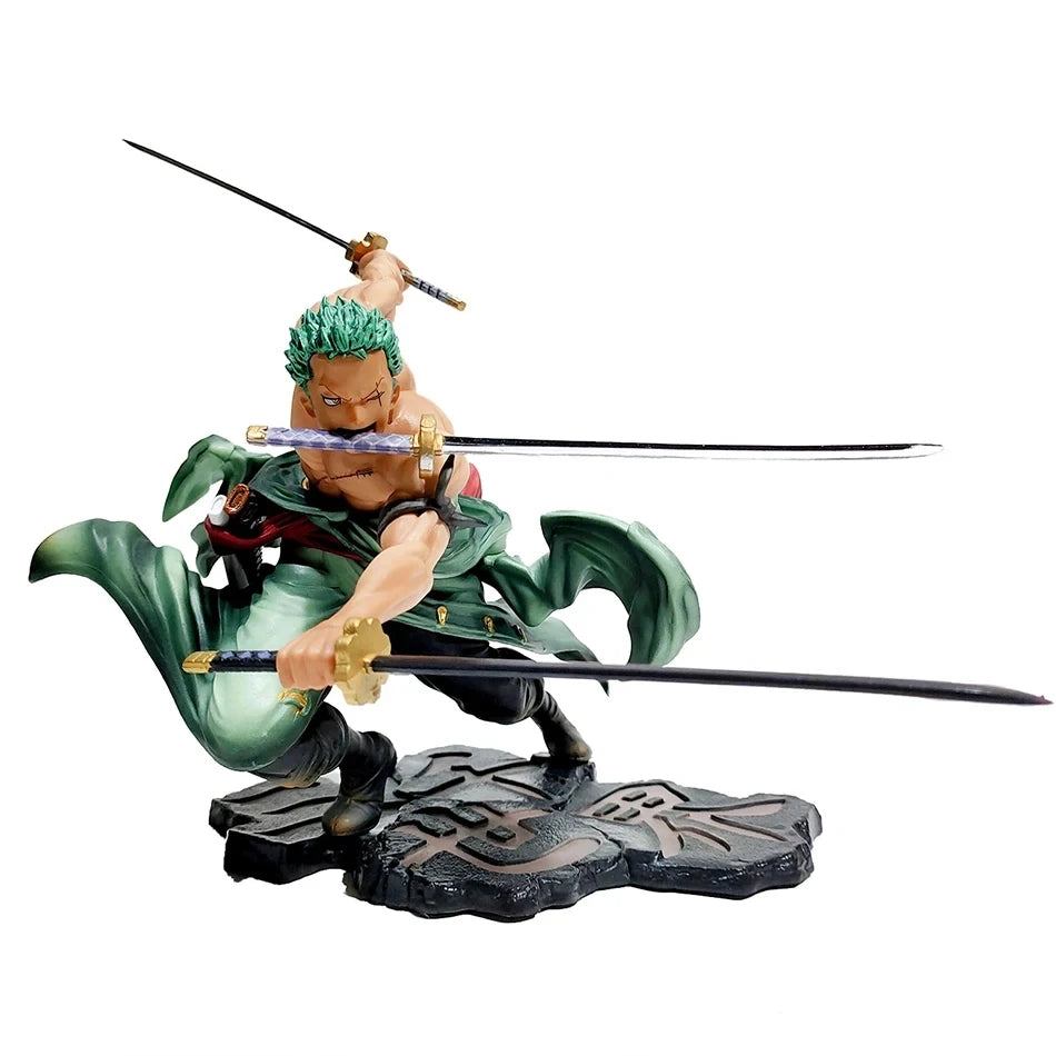 Hot One Piece 10cm Anime Figure GK Roronoa Zoro Three-blade Sa-maximum Manga Anime Statue Action Figure Collection Model Kid Toy