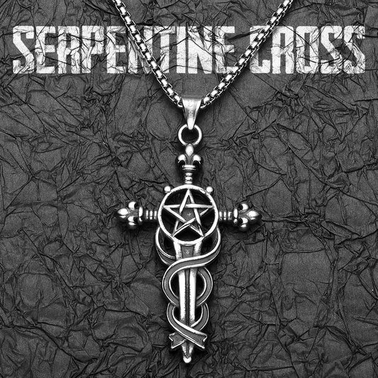 Serpentine Cross Amulets Stainless Steel Men Necklaces Pendant Chain Punk For Women Fashion Jewelry Gifts Wholesale Dropshiping