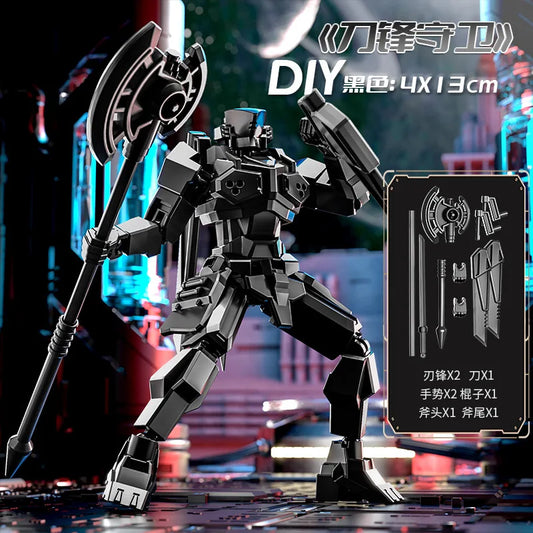 DIY Creative Ancient Roman Style Multi Joint Mobile building Justice Shield Mech Toy Assembly Model Handmade for children gifts