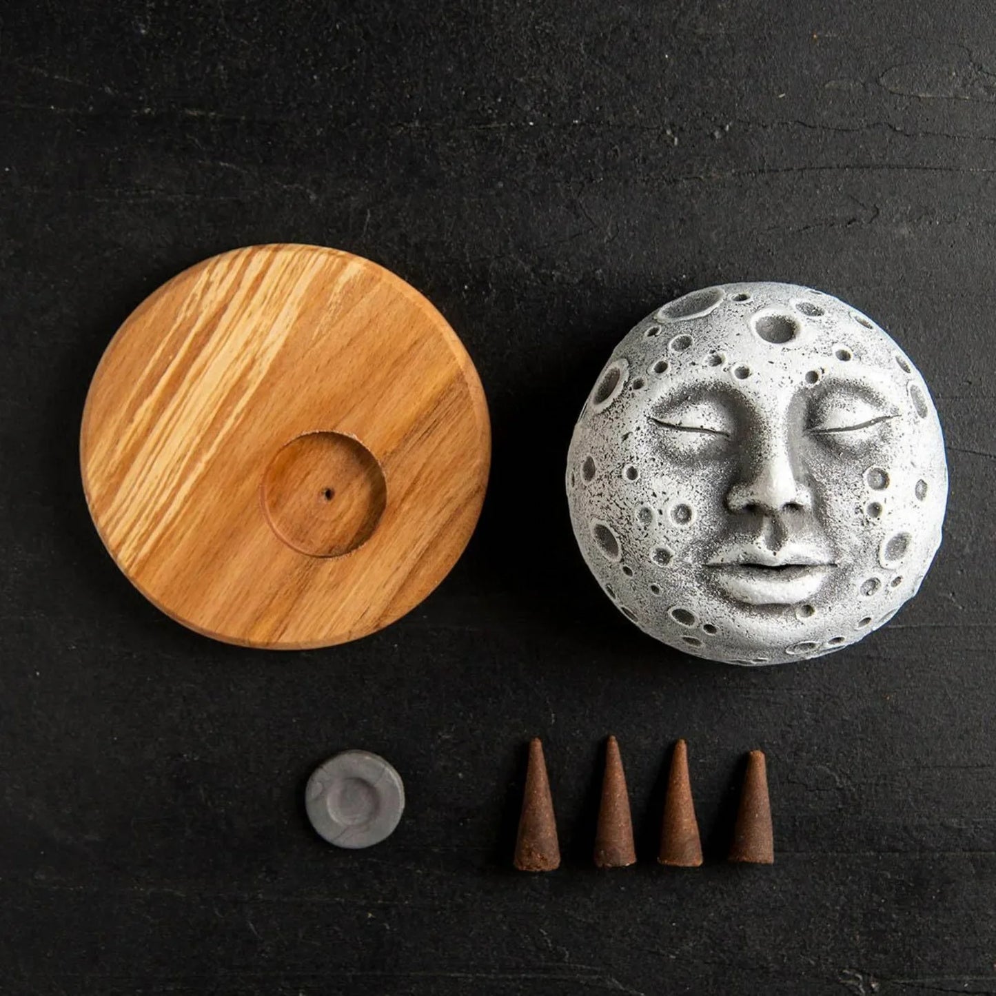 Incense Burner,Incense Burner Holder Unique Moon Face Incense Cone Burner Elevate Meditation Serenity Meets Aromatherapy.