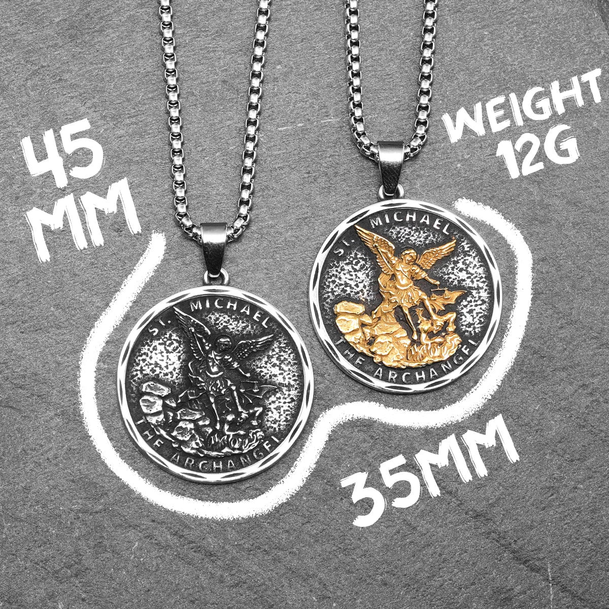 Archangel St.Michael Guardian Amulets Stainless Steel Men Necklaces Pendant Chain Punk For Women Fashion Jewelry Gifts Wholesale
