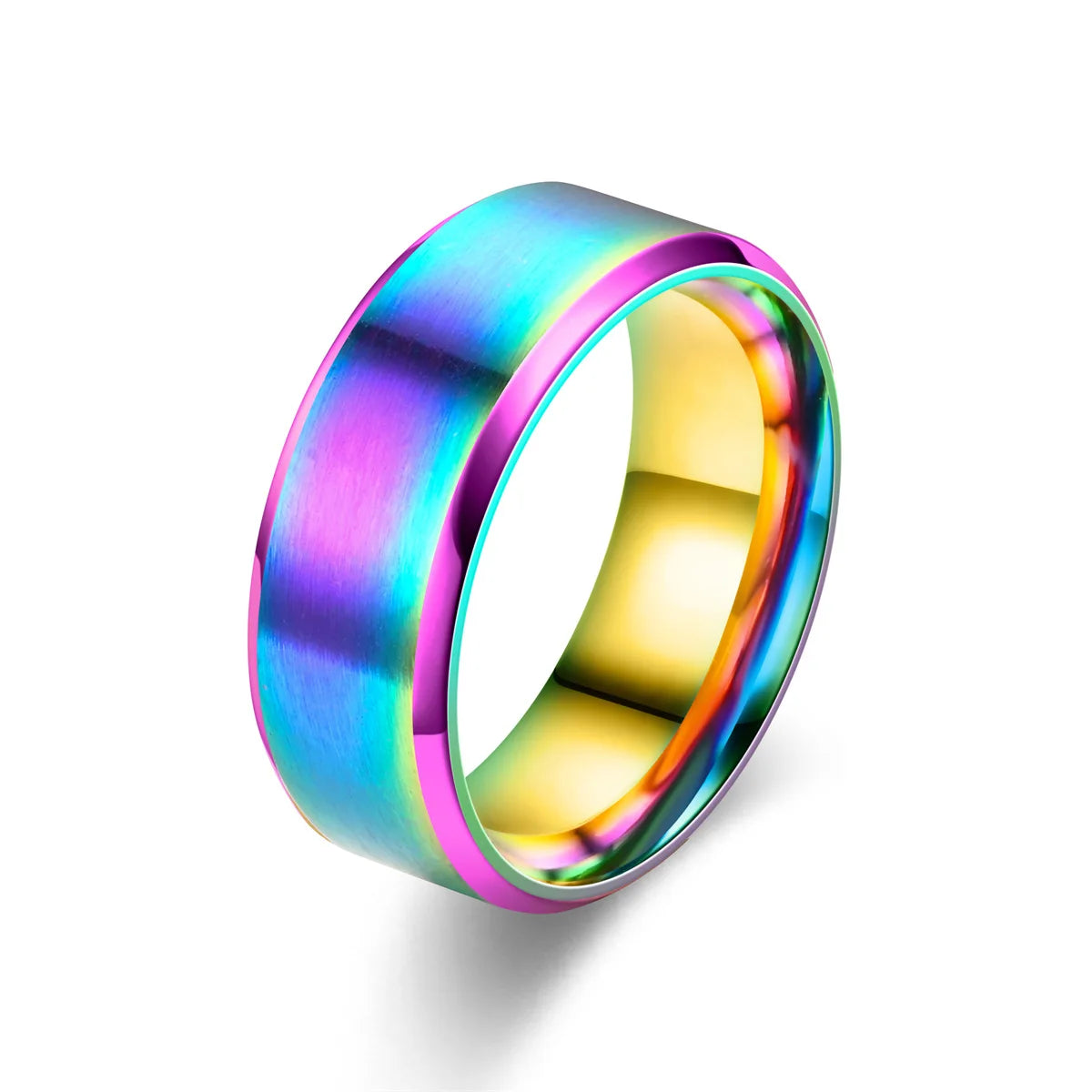 7 Colors 8mm Men Rings Titanium Stainless Steel Rings For Men Women Matte Brushed Wedding Engagement Ring Couple Jewelry Gift