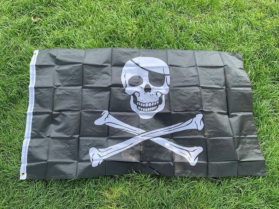 SKY FLAG 90x150cm Huge Skull and Cross Crossbones Jolly Roger Pirate Flags Holloween KTV polyester hanging banner for Decoration