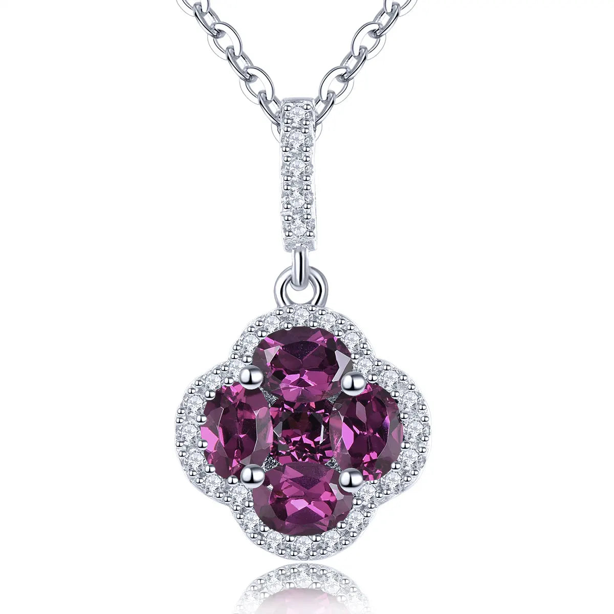 Natural Tanzanite Sterling Silver Pendants 0.8 Carats Genuine Gemstone Romantic Elegant Fine Jewelry Style S925 Birthday Gifts Natural Garnet