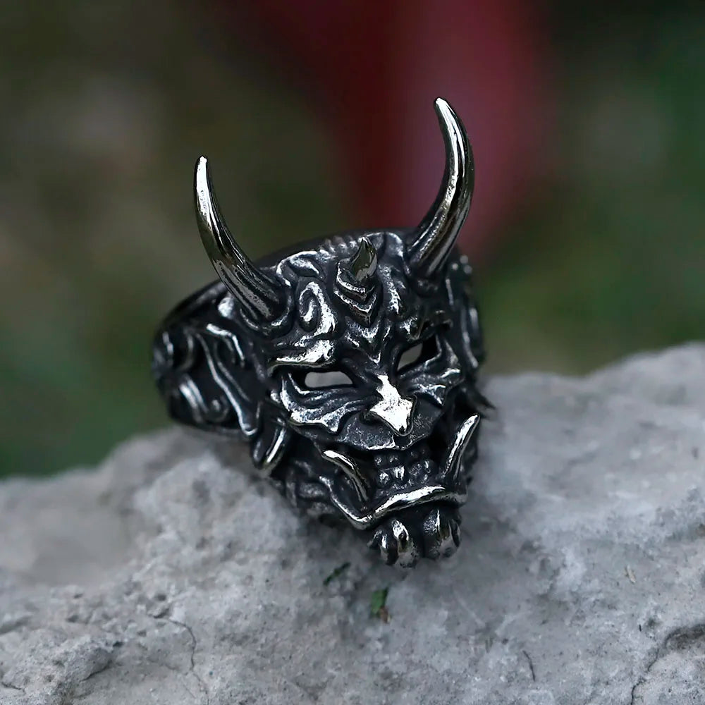 2022 NEW Men's 316L stainless-steel rings Retro Devil Skull Demon  gothic punk FASHION Jewelry Gifts