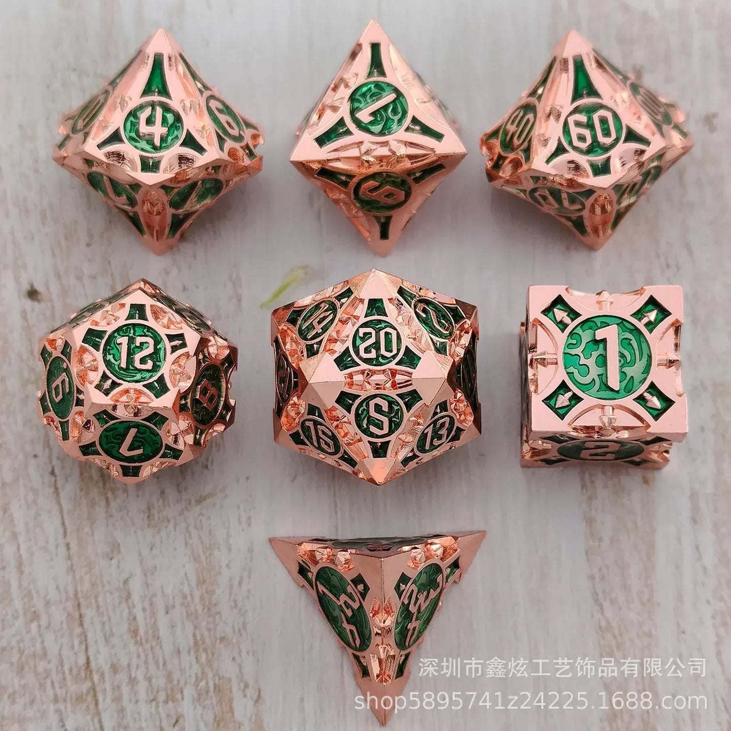 7Pcs Set Metal Dice Solid Polyhedral Number Dice Kit for DND Running Team RPG D4 D6 D8 D10 D12 D20 Table Board Game dnd Dice Set rdgn